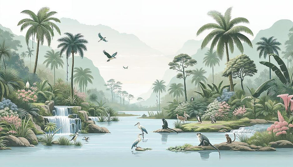 Green Crane Wallpaper design