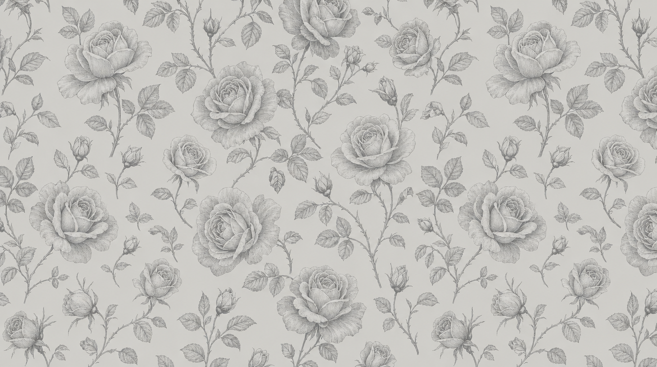 grey rose wallpaper flat repeat motif