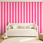 hot pink stripe wallpaper room