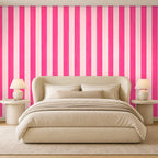hot pink stripe wallpaper room 2