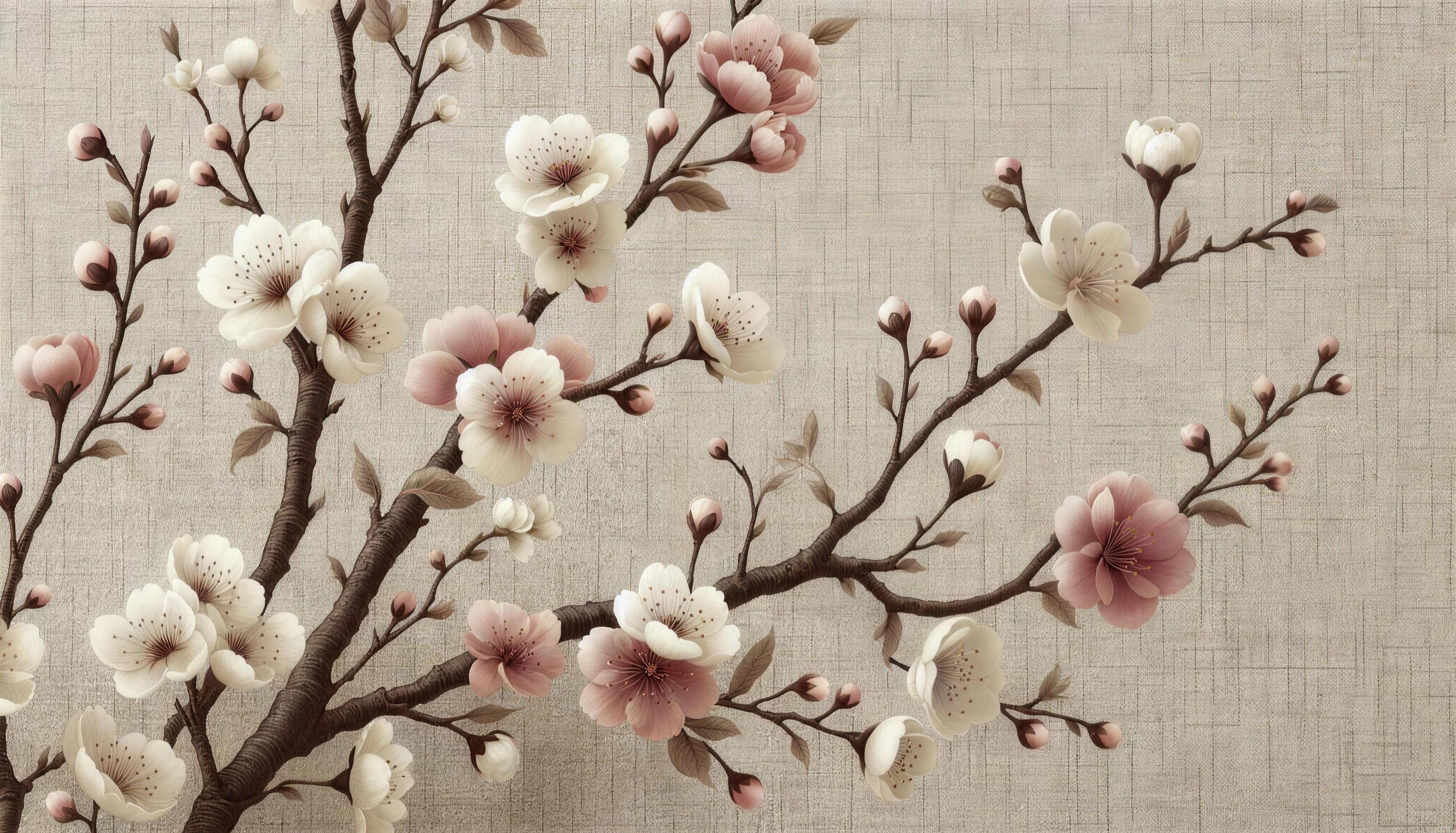 huge floral wallpaper pattern shown flat