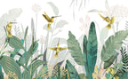 hummingbird wallpaper border pattern shown flat