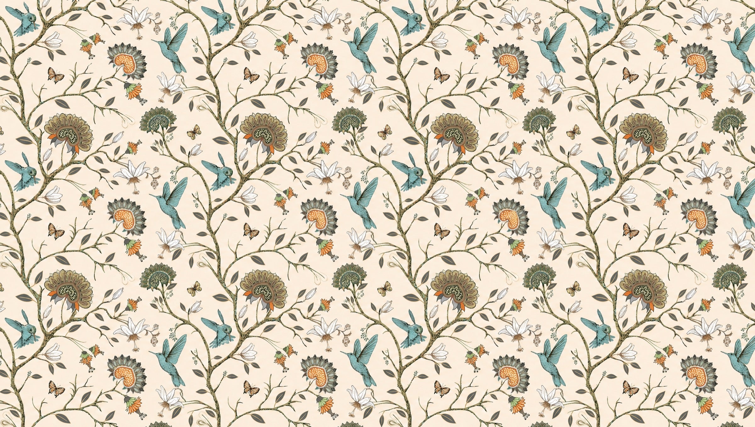 hummingbird-wallpaper flat pattern