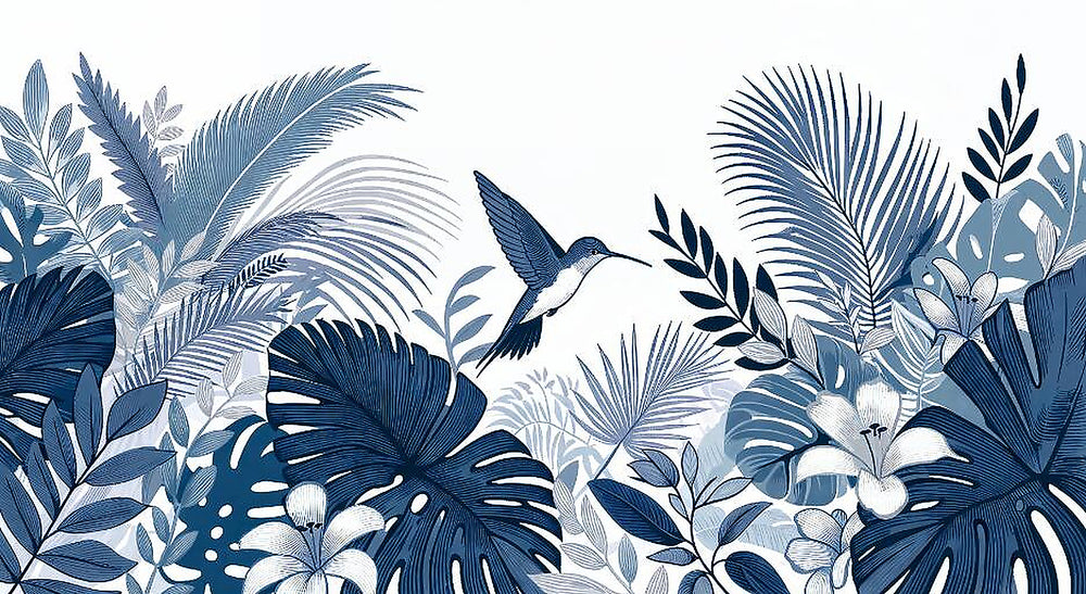 Hummingbird Wallpaper Peel and Stick design