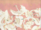 japanese cranes wallpaper pattern shown flat