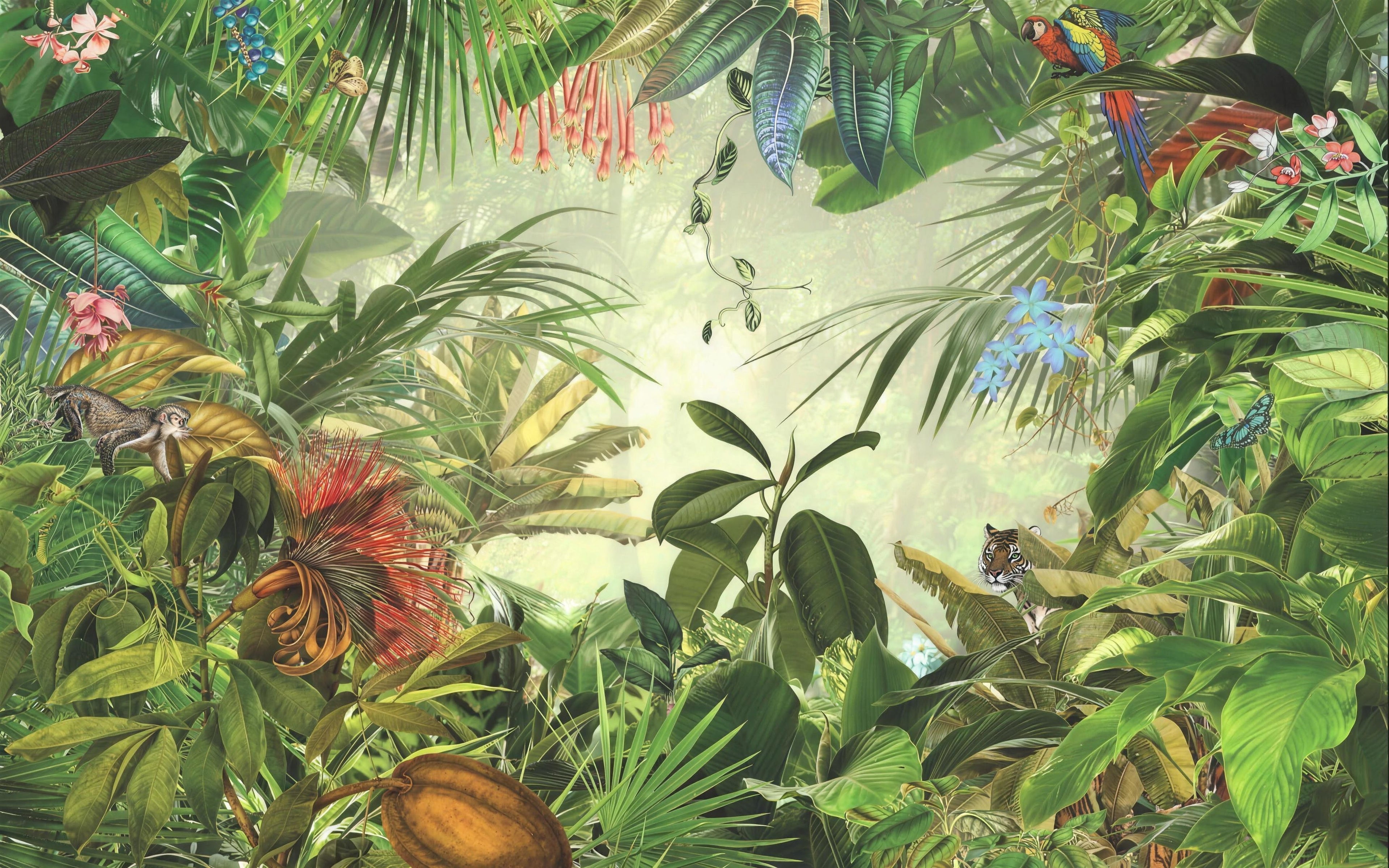 jungle leaf wallpaper pattern shown flat