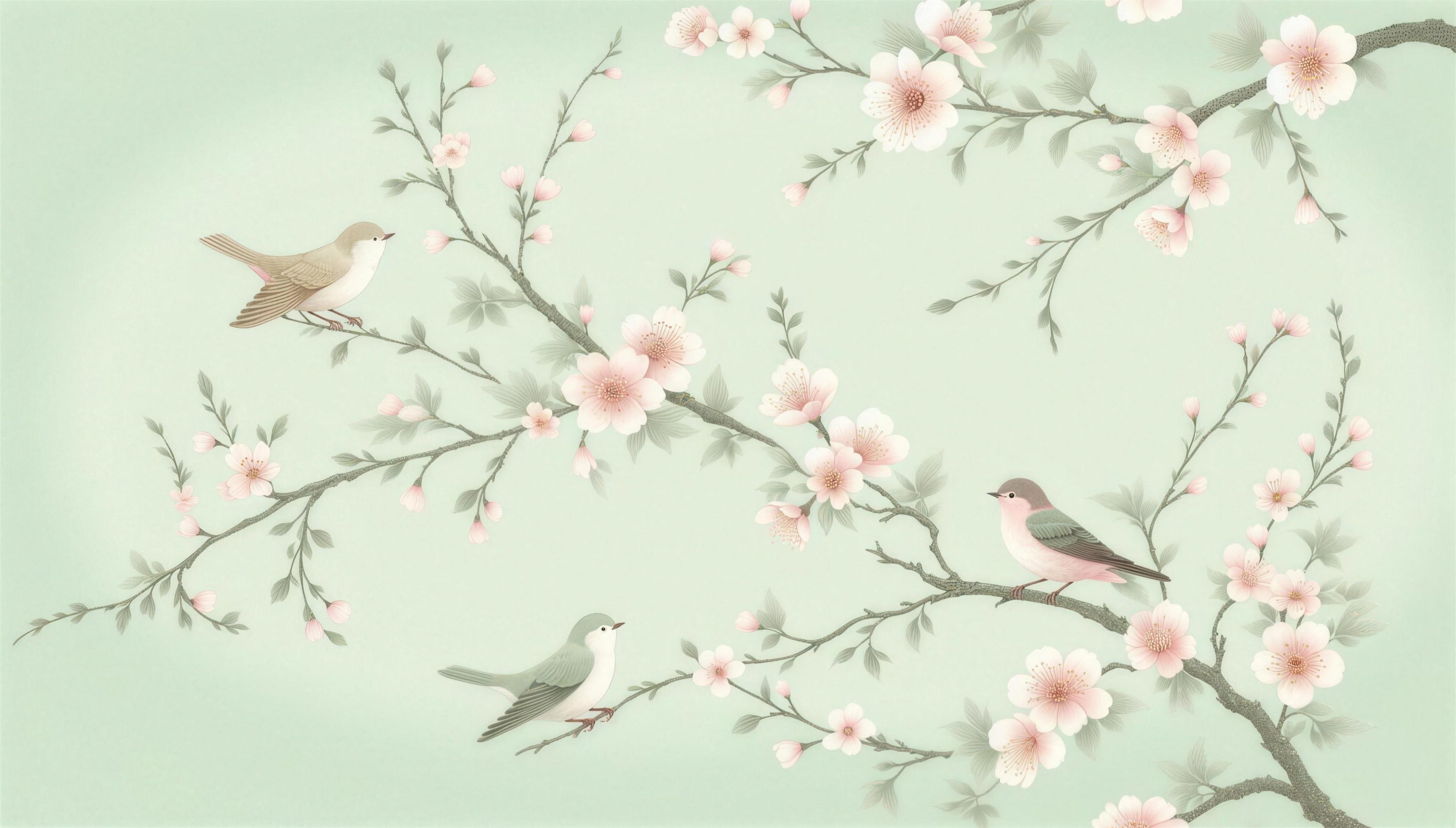 kawaii cherry blossom wallpaper pattern shown flat