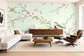 kawaii cherry blossom wallpaper in a living room