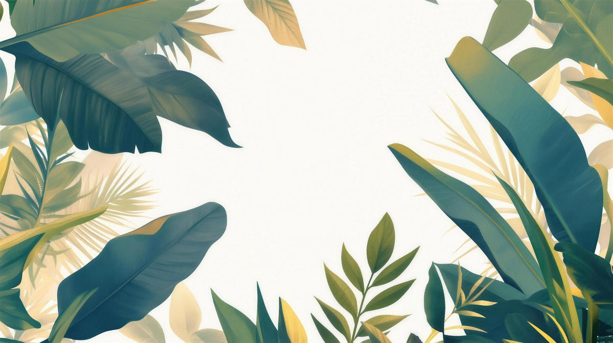leaf wall mural pattern shown flat