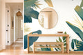 leaf wall mural in a hallway