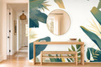 leaf wall mural in a hallway