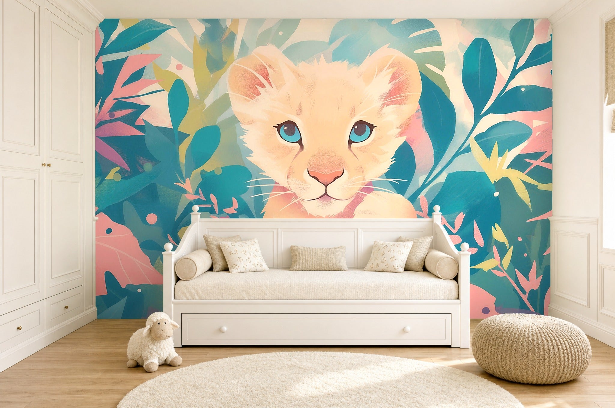 leaf wallpaper ideas in a children's room