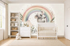 leaf wallpaper nursery in a children's room