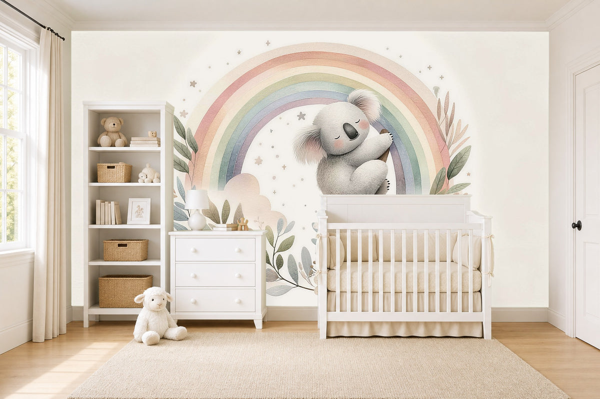leaf wallpaper nursery in a children's room