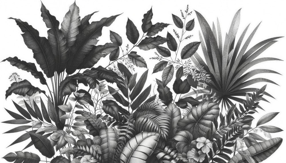Monochrome Leaf Wallpaper design