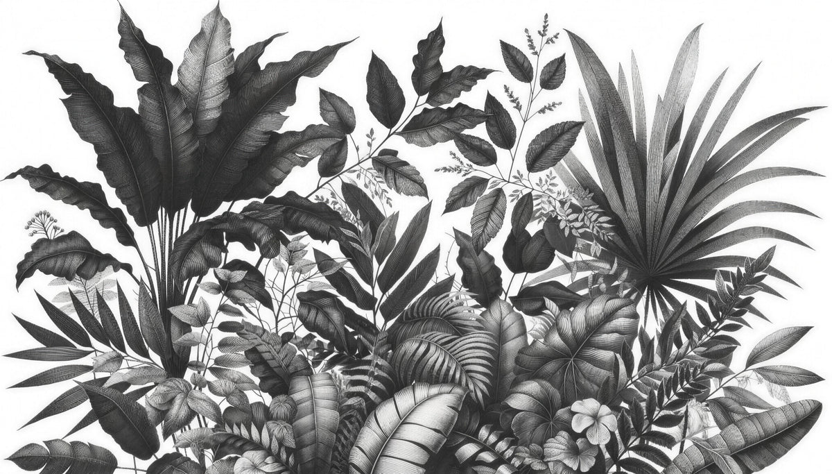 monochrome leaf wallpaper pattern shown flat