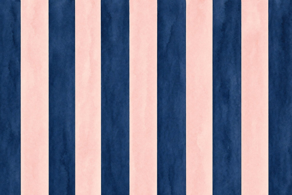 Navy and pink striped wallpaper design
