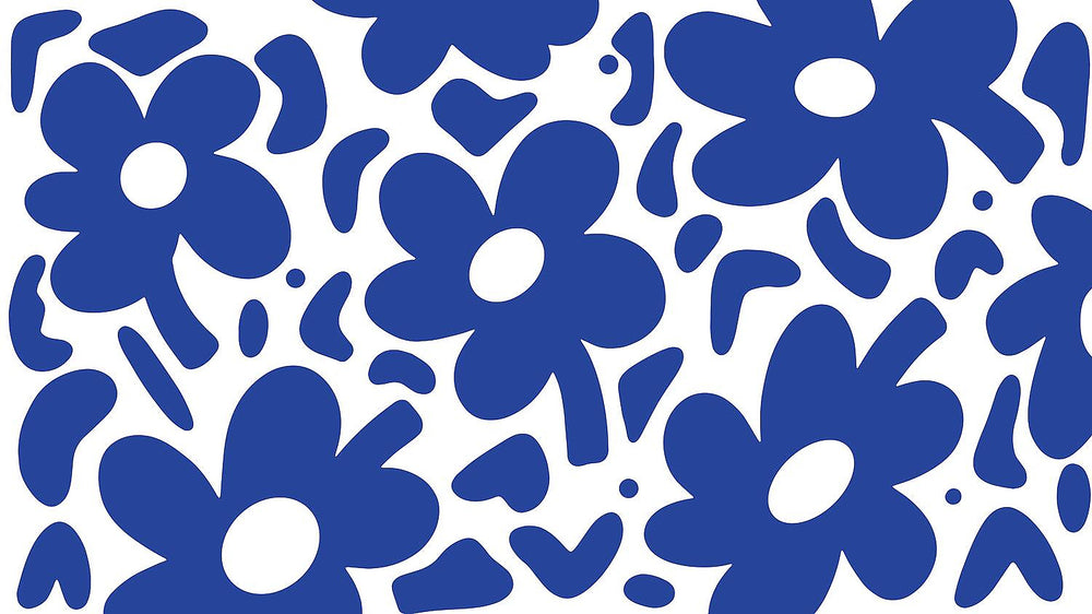 Navy Blue Floral Wallpaper design