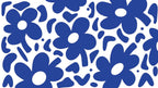 navy blue floral wallpaper pattern shown flat