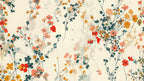 neutral floral wallpaper pattern shown flat