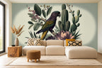 Vintage Parrot Wallpaper — room scene