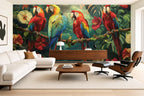 Yellow Parrot Wallpaper — room scene