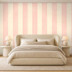 pastel pink stripe wallpaper room 2