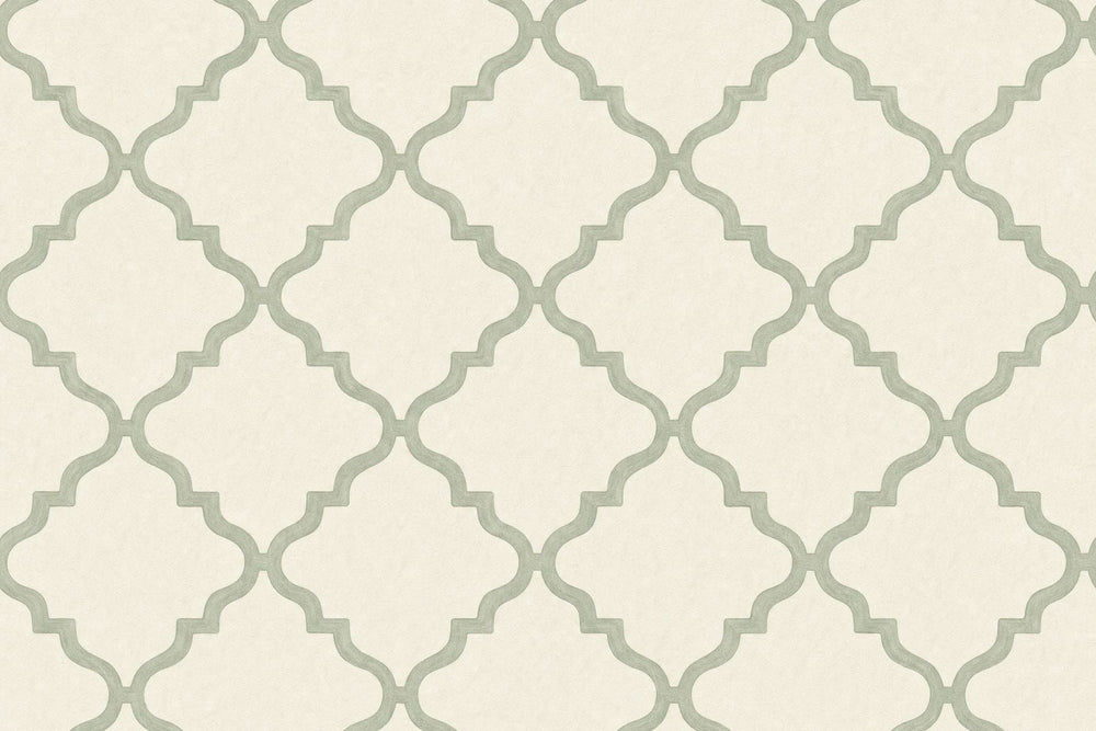 Sage green patterned wallpaper design