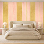 pink and gold striped wallpaper room 2
