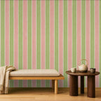 pink and green stripes wallpaper room 2
