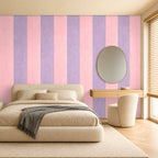 pink and purple striped wallpaper room 2