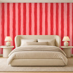 pink and red stripe wallpaper room 2