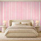 pink candy stripe wallpaper room 2