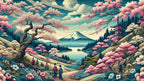 pink cherry blossom wallpaper pattern shown flat