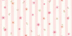 pink floral stripe wallpaper flat