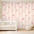 pink floral stripe wallpaper room