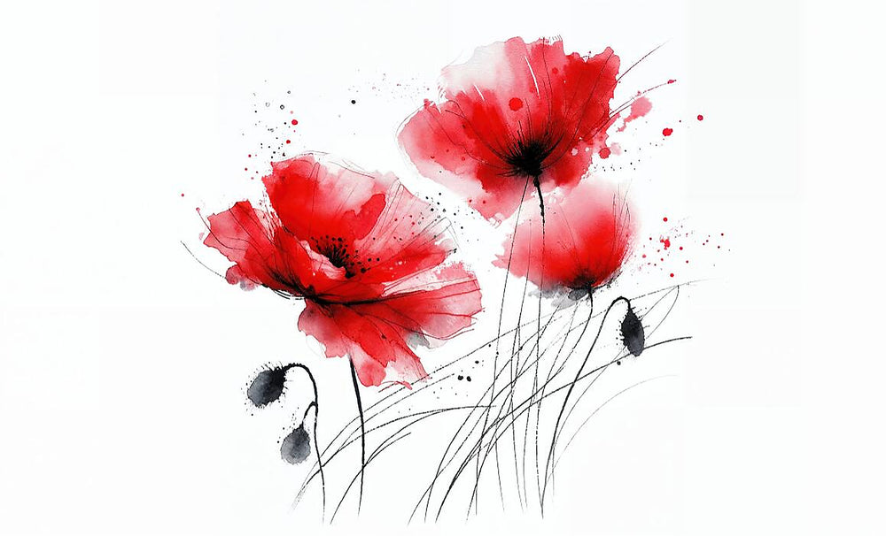 Red Poppy Wallpaper design