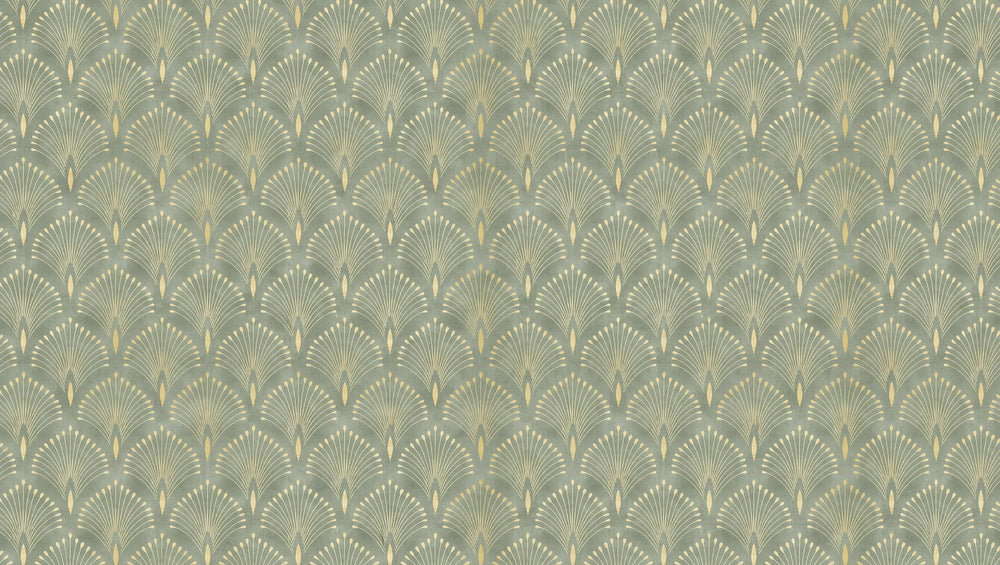 Sage Green and Gold Wallpaper design