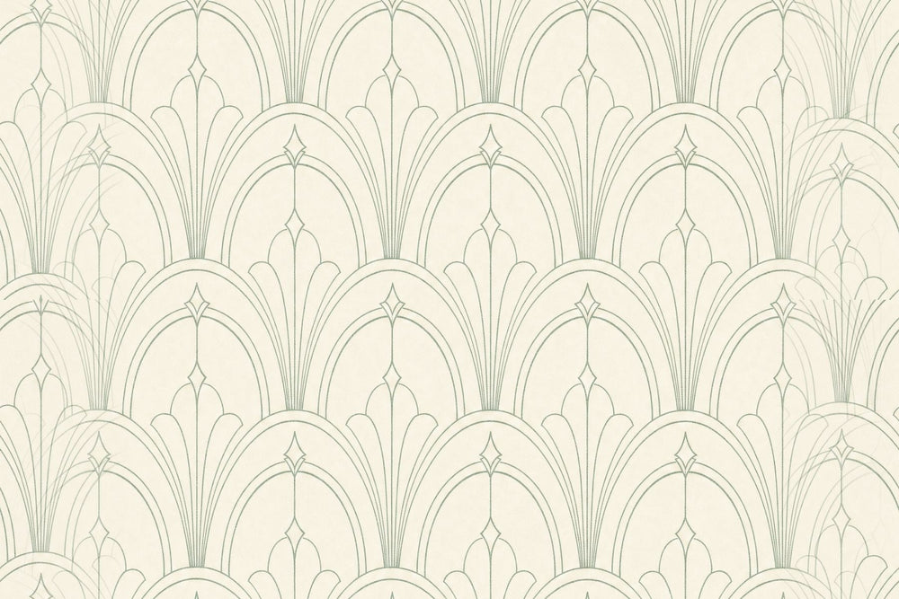 Sage green geometric wallpaper design