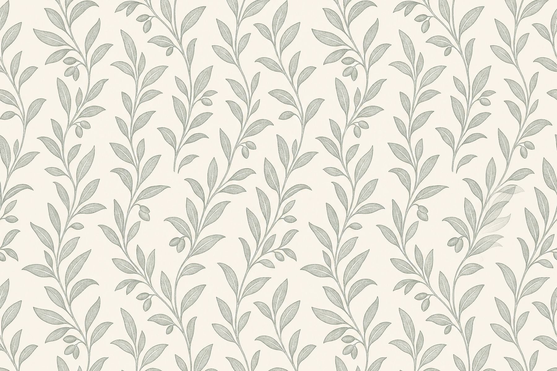 Sage green leaf wallpaper flat design view