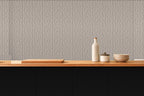Sage green leaf wallpaper room view