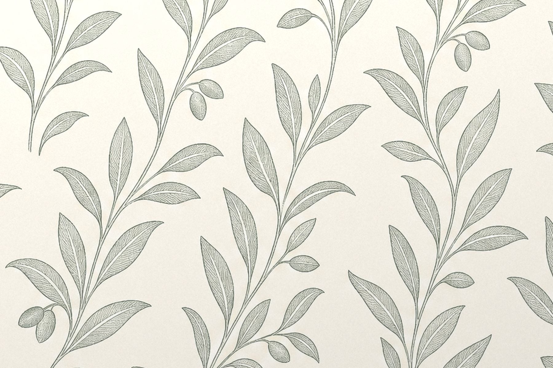 Sage green leaf wallpaper close up detail
