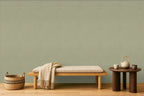 Sage green textured wallpaper room view