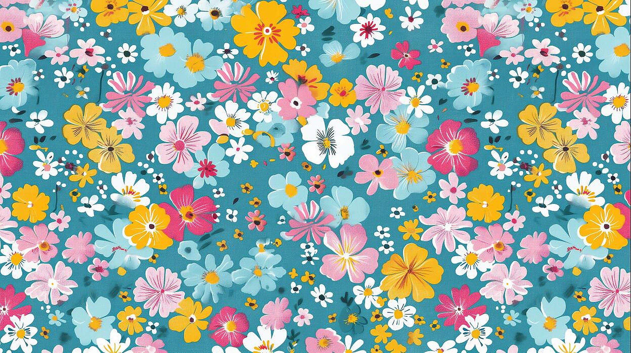 small floral wallpaper pattern shown flat