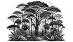 tropical forest wallpaper pattern shown flat