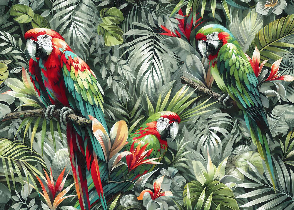 Tropical Parrot Wallpaper design