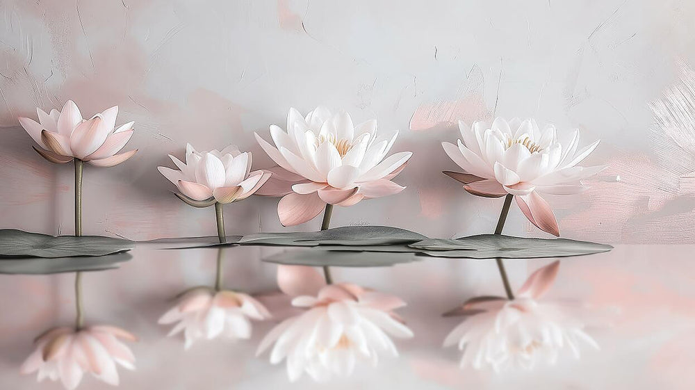 White Lotus Flower Wallpaper design