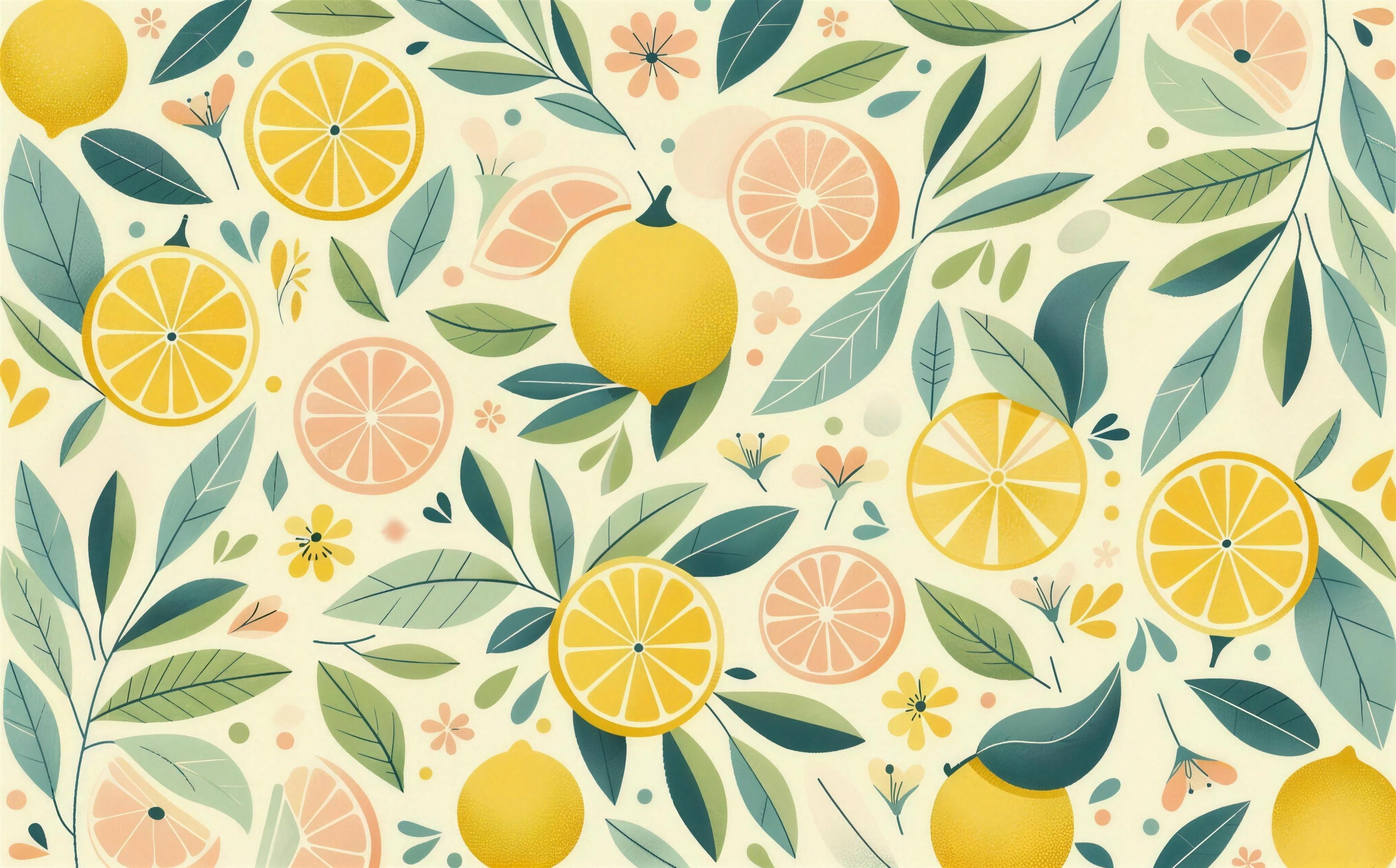 yellow leaf wallpaper pattern shown flat